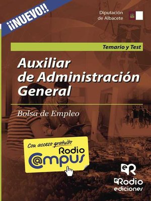 cover image of Auxiliar de Administración General. Bolsa de Empleo. Temario y Test